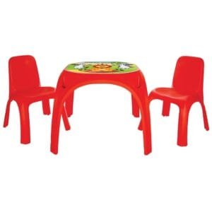 Set Masuta Cu 2 Scaune Pentru Copii Pilsan King Table Red