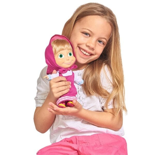 Set Simba Masha And The Bear Papusa Masha 23 Cm Si Ursulet De Plus 43 Cm - Imagine 5