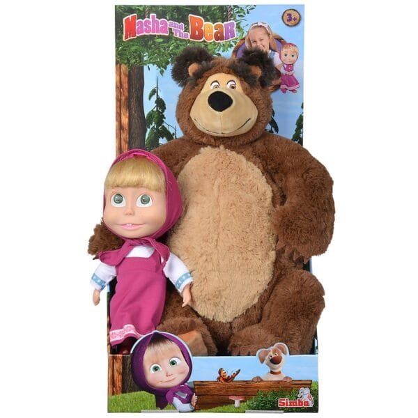 Set Simba Masha And The Bear Papusa Masha 23 Cm Si Ursulet De Plus 43 Cm - Imagine 7