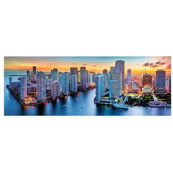 Puzzle Trefl Panorama, Miami Dupa Intuneric 1000 Piese - Imagine 3