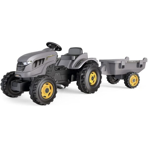Tractor Cu Pedale Si Remorca Smoby Stronger Xxl Gri - Imagine 3
