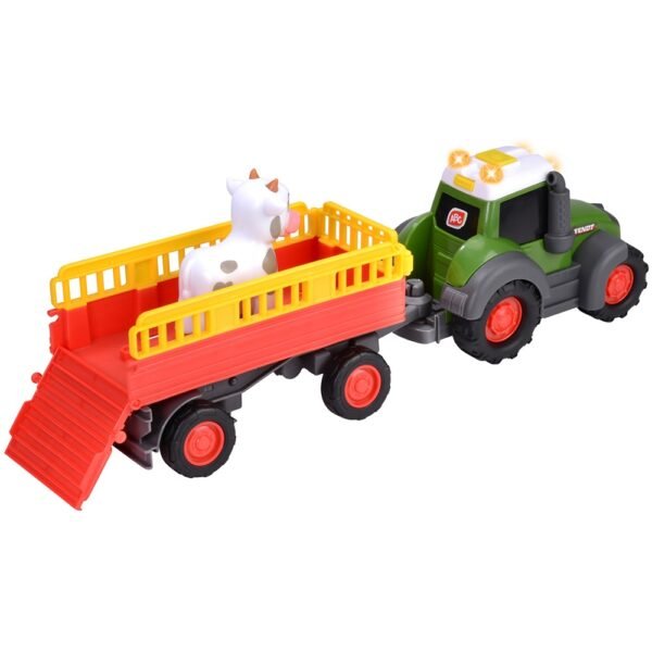 Tractor Simba Abc Fendt Animal Trailer 30 Cm Cu Lumini, Sunete, Remorca Si Figurina - Imagine 2