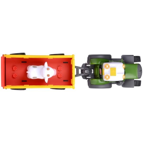 Tractor Simba Abc Fendt Animal Trailer 30 Cm Cu Lumini, Sunete, Remorca Si Figurina - Imagine 4