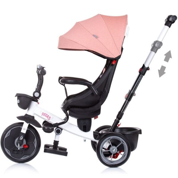 Tricicleta Chipolino Pegas Cu Sezut Reversibil Blush - Imagine 3