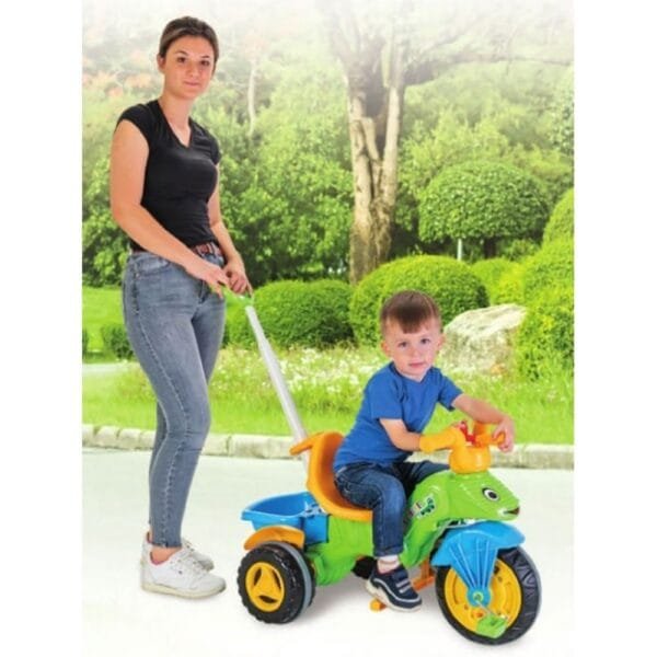 Tricicleta Pilsan Caterpillar Green Cu Maner - Imagine 2