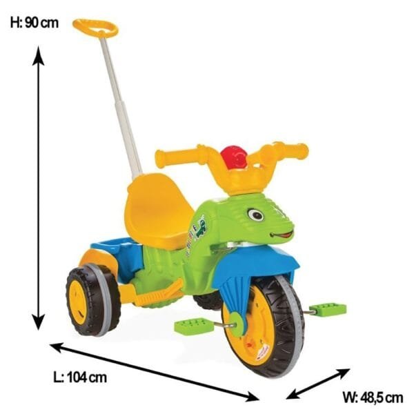 Tricicleta Pilsan Caterpillar Green Cu Maner - Imagine 3