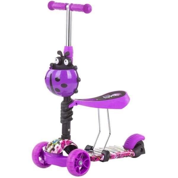 Trotineta Chipolino Kiddy Evo 3 In 1 Cu Maner Purple Graffiti - Imagine 4
