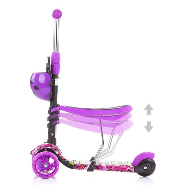 Trotineta Chipolino Kiddy Evo 3 In 1 Cu Maner Purple Graffiti - Imagine 6