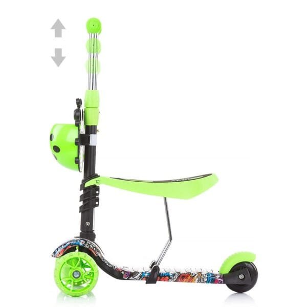 Trotineta Chipolino Kiddy Evo 3 In 1 Cu Maner Green Graffiti - Imagine 7
