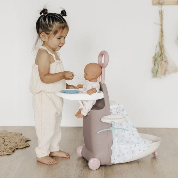 Valiza Multifunctionala Pentru Papusi Smoby Baby Nurse 3 In 1 Maro - Imagine 5