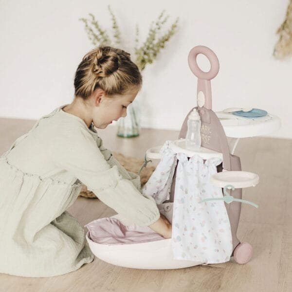 Valiza Multifunctionala Pentru Papusi Smoby Baby Nurse 3 In 1 Maro - Imagine 6