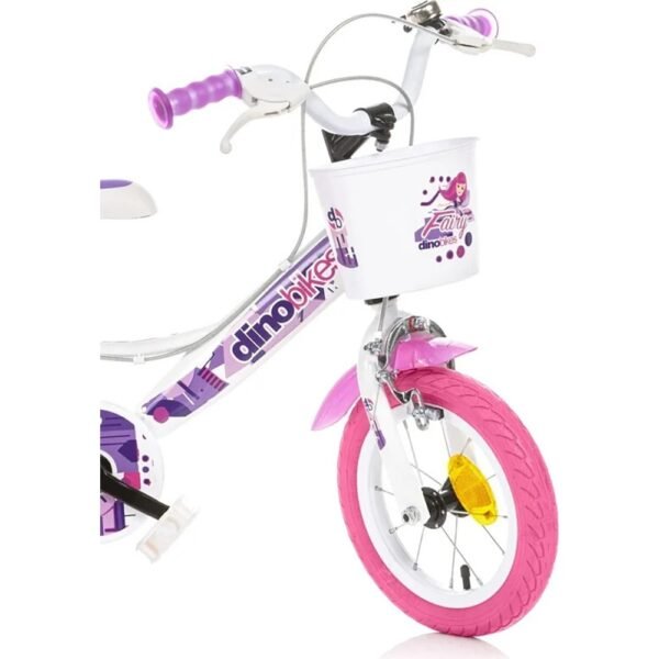 Bicicleta Copii Dino Bikes 12' Fairy Alb - Imagine 2