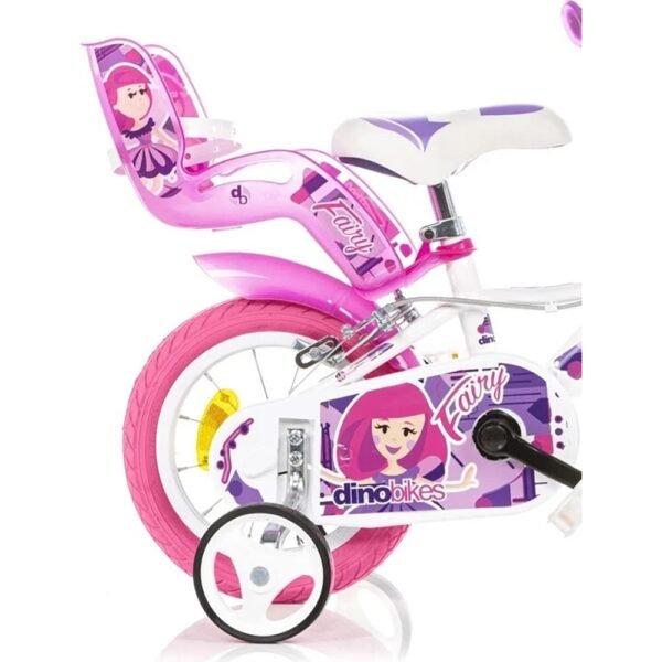 Bicicleta Copii Dino Bikes 12' Fairy Alb - Imagine 3