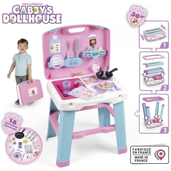 Bucatarie Smoby Gabby Kitchen Cu 16 Accesorii - Imagine 2