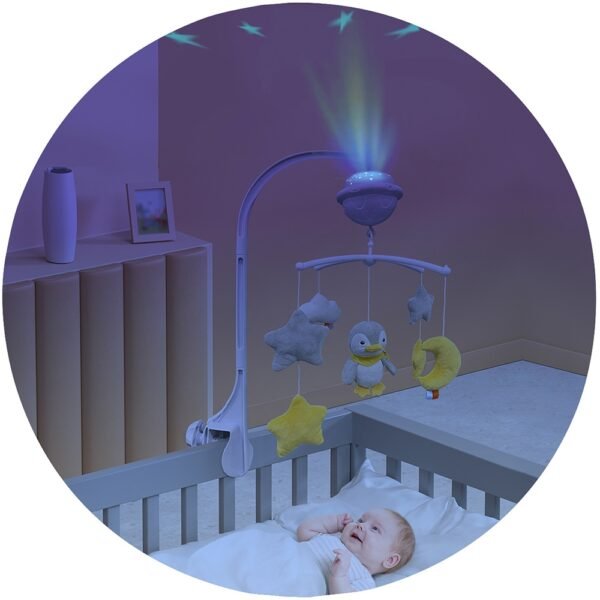 Carusel Muzical Pentru Patut Cu Proiector Chipolino Penguin - Imagine 2