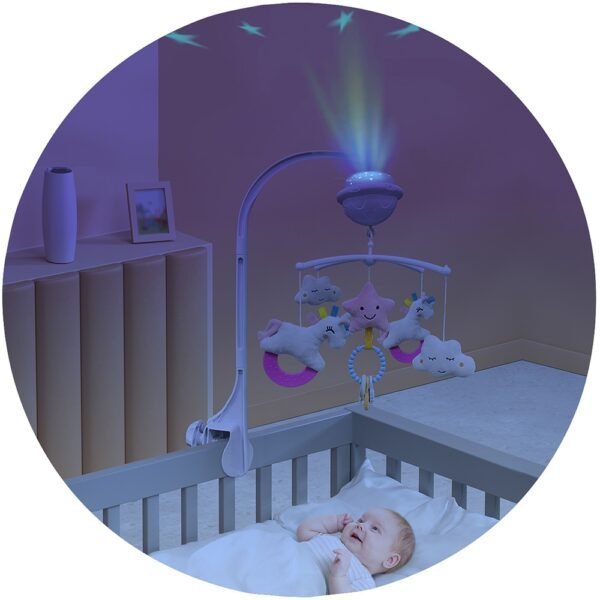 Carusel Muzical Pentru Patut Cu Proiector Chipolino Unicorn - Imagine 2