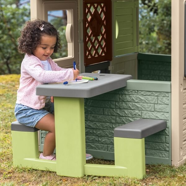 Masa De Picnic Cu Doua Banci Smoby Life Pentru Casuta Verde - Imagine 4