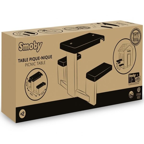 Masa De Picnic Cu Doua Banci Smoby Life Pentru Casuta Verde - Imagine 5