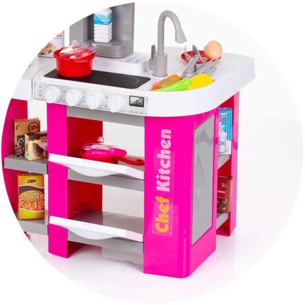 Set Jucarie Chipolino Kitchen 72,5 Cm Cu Sistem De Curgere Apa, Lumini, Sunete Si 53 Accesorii - Imagine 6