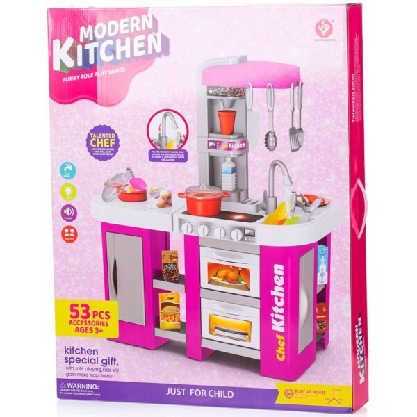 Set Jucarie Chipolino Kitchen 72,5 Cm Cu Sistem De Curgere Apa, Lumini, Sunete Si 53 Accesorii - Imagine 9