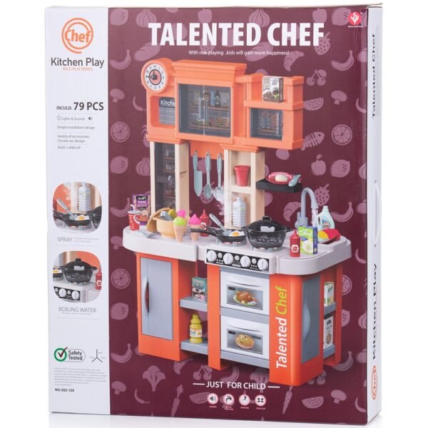Set Jucarie Chipolino Kitchen 84 Cm Cu Sistem De Curgere Apa, Lumini, Sunete Si 79 Accesorii - Imagine 12