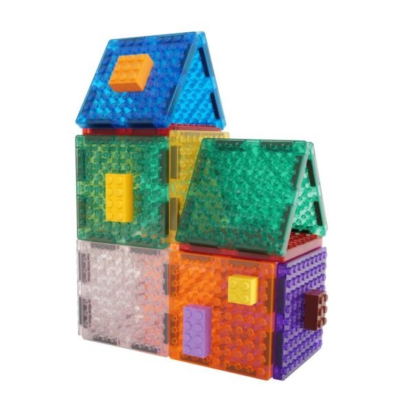 Set Magnetic De Construit Brick Tiles 16 Piese, Cleverclixx - Imagine 4