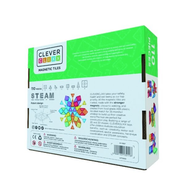 Set Magnetic De Construit Inventiv 110 Piese, Cleverclixx - Imagine 2