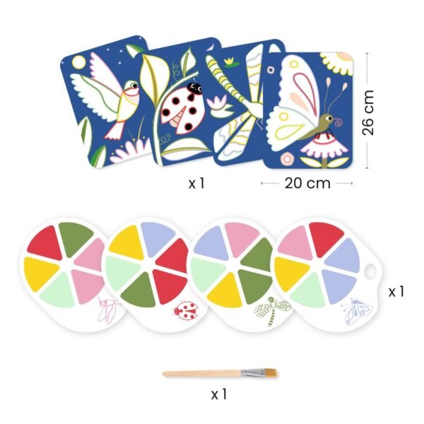 Joc Creativ De Pictura Fluturi Si Buburuze, Djeco - Imagine 3