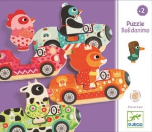Puzzle interschimbabil Vehicule colorate, Djeco