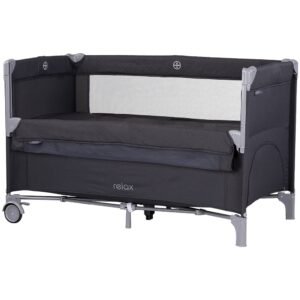 Patut Pliabil Chipolino Relax Anthracite Linen Cu Laterala Culisanta