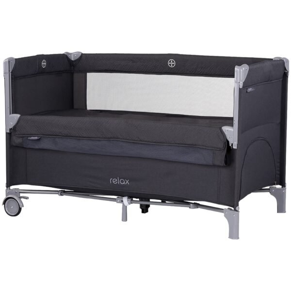 Patut Pliabil Chipolino Relax Anthracite Linen Cu Laterala Culisanta