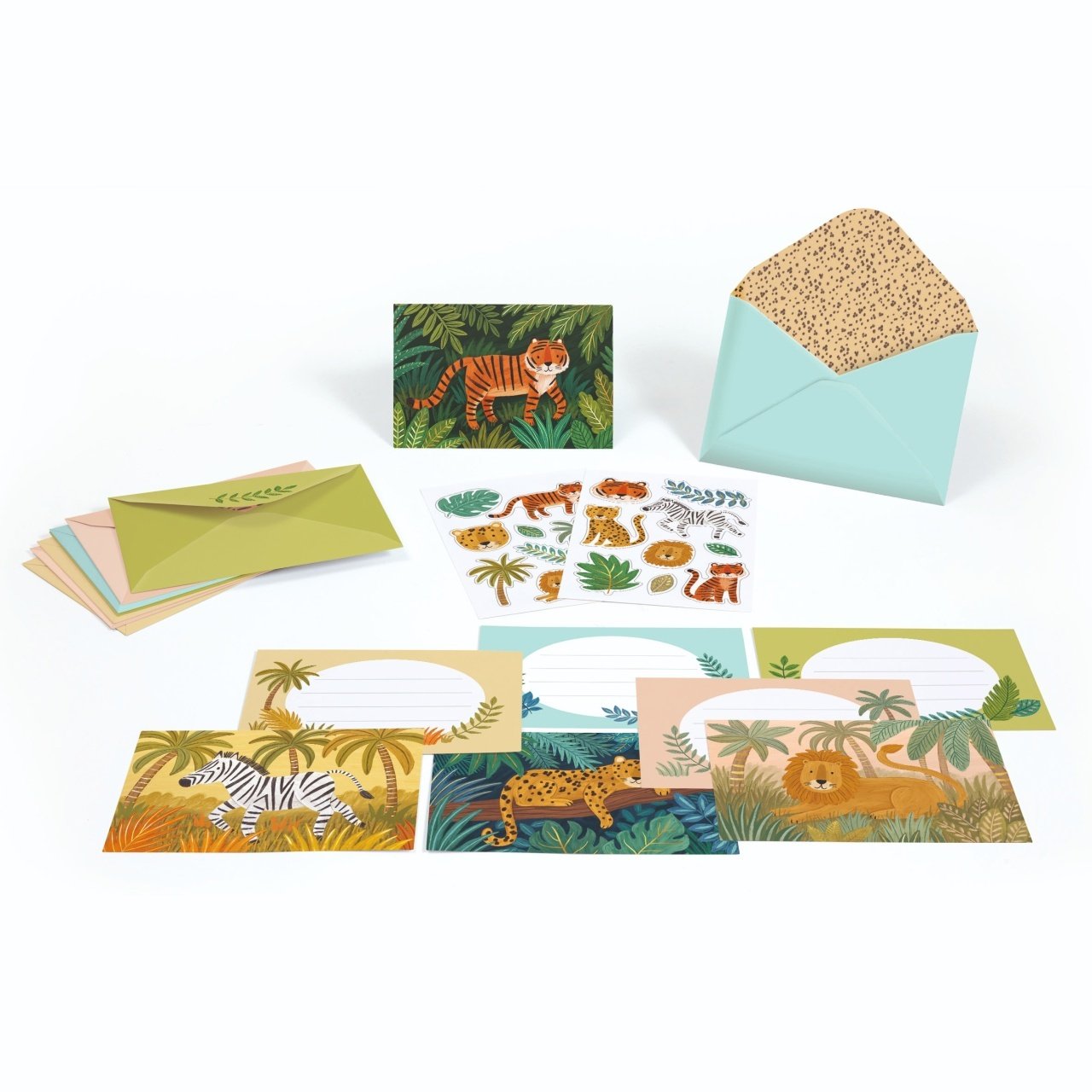 Set De Invitatii Cu Animale Din Jungla, Djeco 3 Set De Invitatii Cu Animale Din Jungla, Djeco - Imagine 2