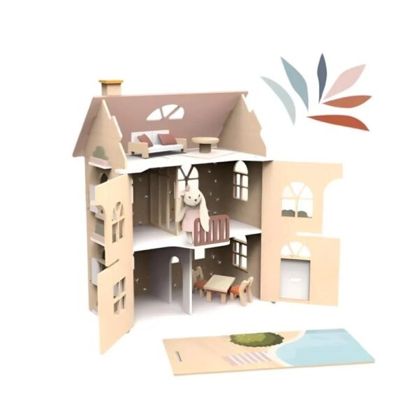 Casa De Papusi Din Lemn Cu Accesorii, Speedy Monkey - Imagine 2