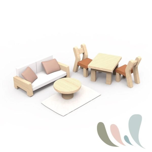 Casa De Papusi Din Lemn Cu Accesorii, Speedy Monkey - Imagine 4