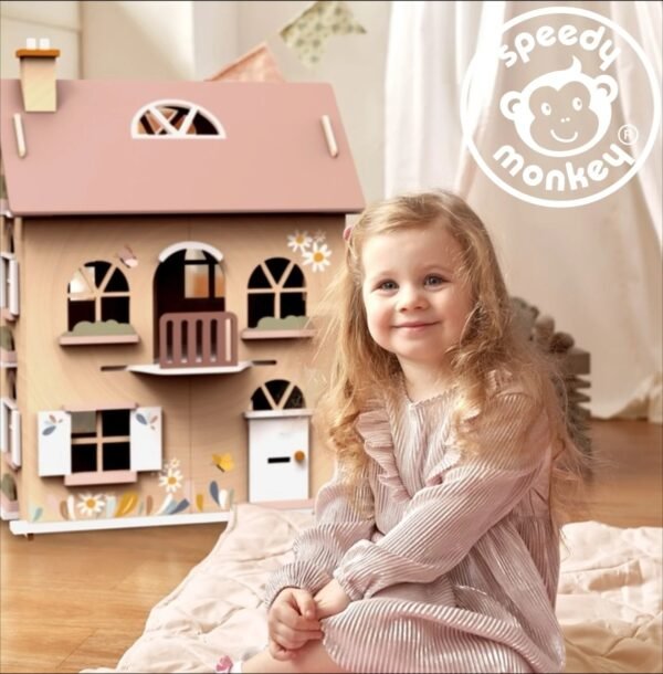 Casa De Papusi Din Lemn Cu Accesorii, Speedy Monkey - Imagine 5
