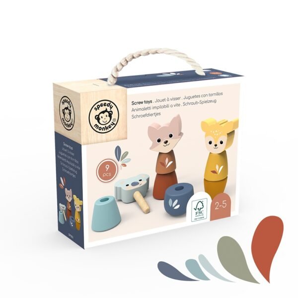 Jucarie Interactiva Animale Cu Surub, Speedy Monkey - Imagine 2