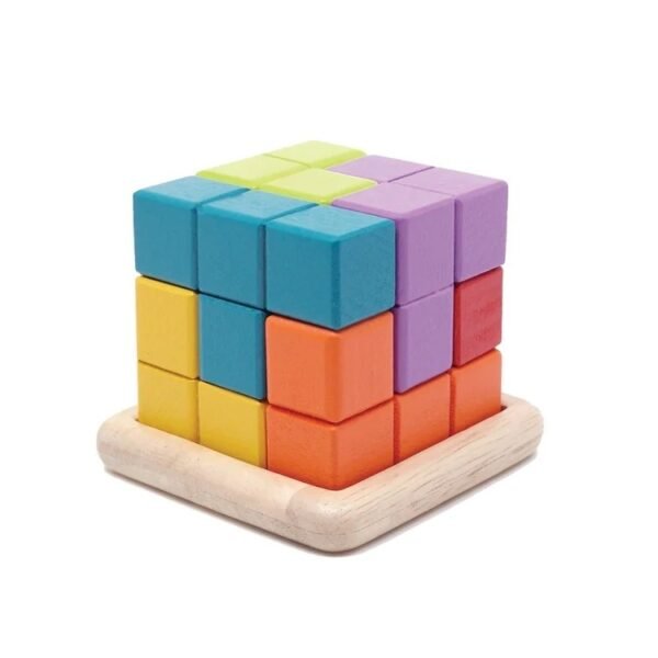 Puzzle Cub 3D Colorat Din Lemn, Svoora - Imagine 4