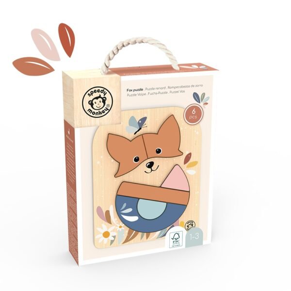 Puzzle Din Lemn Vulpita, Speedy Monkey - Imagine 2