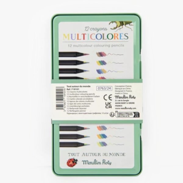 Set 12 Creioane Colorate Multicolore, Moulin Roty - Imagine 5