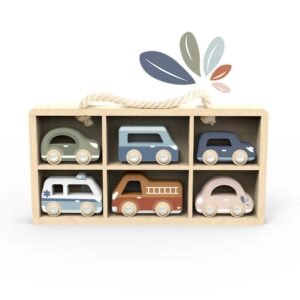 Set de 6 masinute din lemn, Speedy Monkey