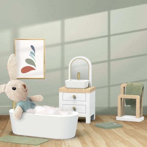 Set Mobilier Baie Pentru Casa De Papusi, Speedy Monkey - Imagine 2