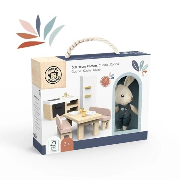 Set Mobilier Bucatarie Pentru Casa De Papusi, Speedy Monkey - Imagine 2