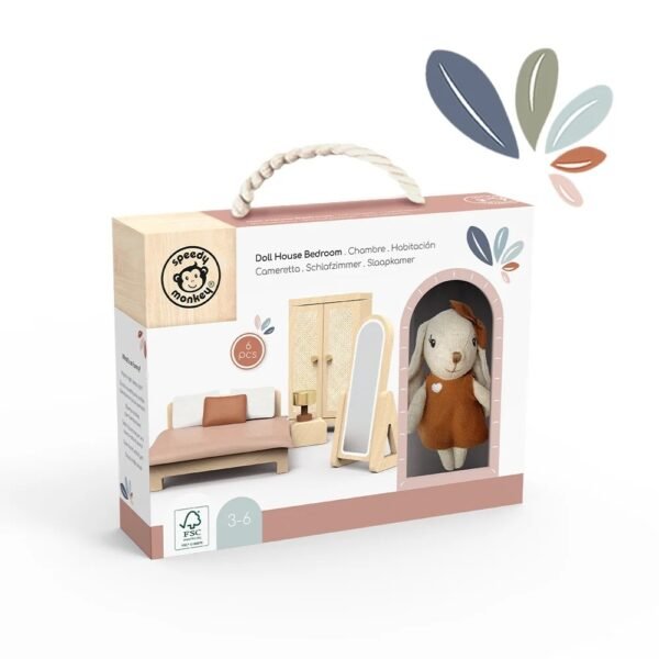 Set Mobilier Dormitor Pentru Casa De Papusi, Speedy Monkey - Imagine 3