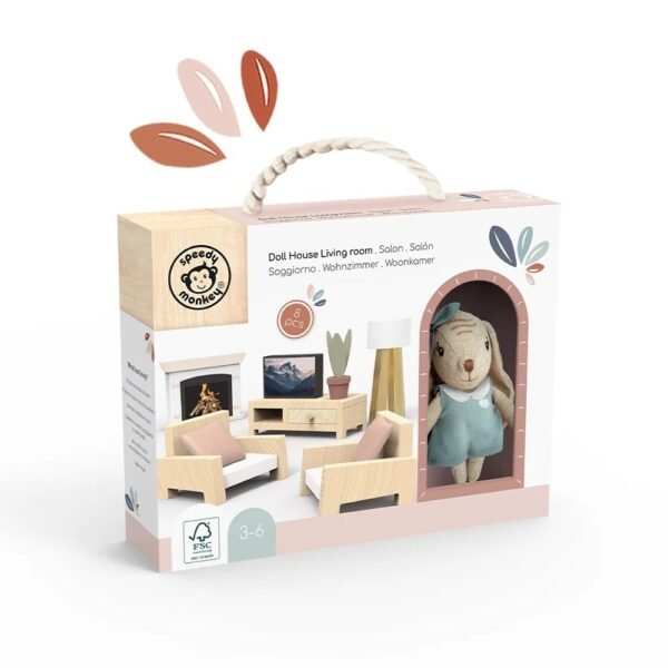 Set Mobilier Living Pentru Casa De Papusi , Speedy Monkey - Imagine 2