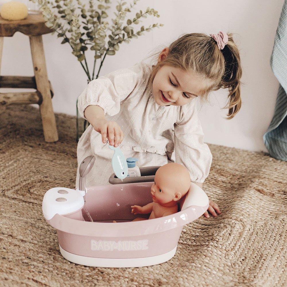 Cadita Pentru Papusa Smoby Baby Nurse Baleno Bath Roz Cu Accesorii 7 Cadita Pentru Papusa Smoby Baby Nurse Baleno Bath Roz Cu Accesorii - Imagine 6