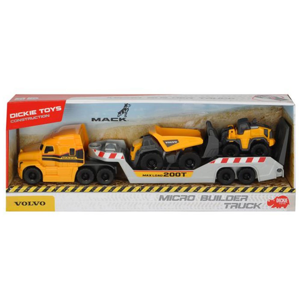 Camion Dickie Toys Mack Volvo Micro Builder cu remorca, buldozer si camion basculant 7 Camion Dickie Toys Mack Volvo Micro Builder cu remorca, buldozer si camion basculant - Image 6