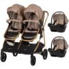 Carucior gemeni Chipolino Duo Smart 3 in 1 golden beige I Best Buy Babys