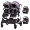 Carucior gemeni Chipolino Duo Smart 3 in 1 graphite I Best Buy Babys