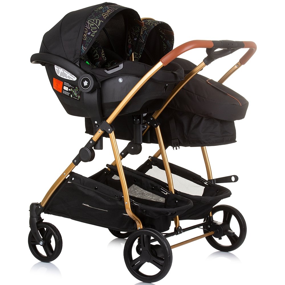 Carucior gemeni Chipolino Duo Smart 3 in 1 obsidian leaves 11 Carucior gemeni Chipolino Duo Smart 3 in 1 obsidian leaves - Image 10