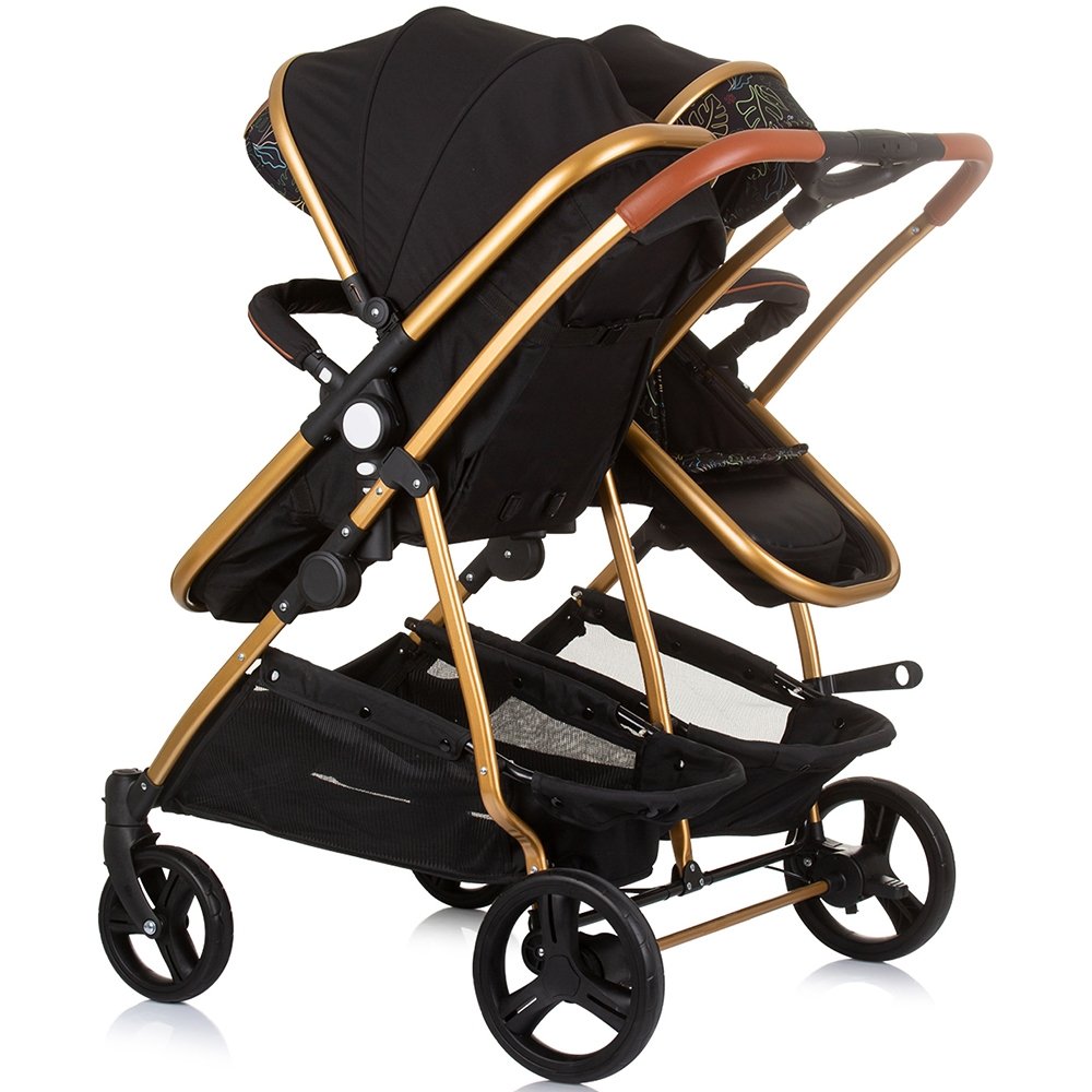 Carucior gemeni Chipolino Duo Smart 3 in 1 obsidian leaves 5 Carucior gemeni Chipolino Duo Smart 3 in 1 obsidian leaves - Image 4